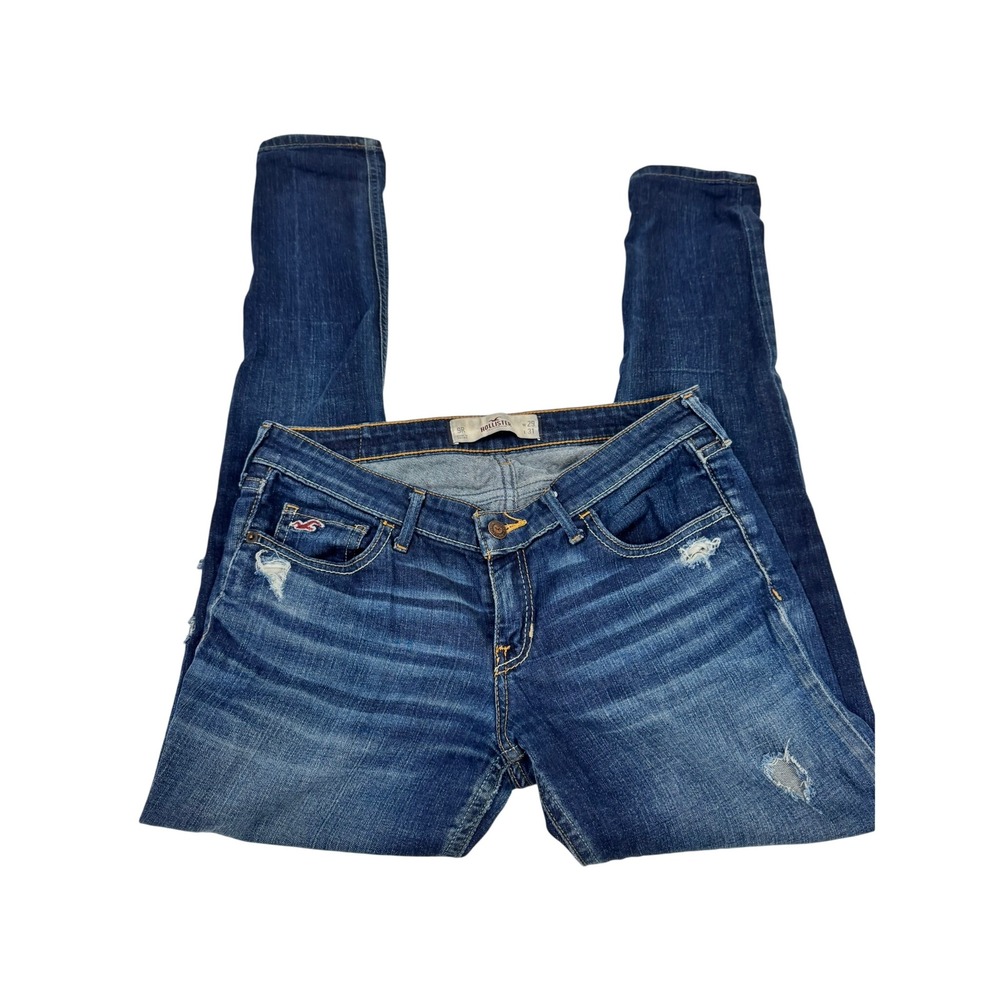 Hollister Y2K Distressed Bootcut Jeans Low Rise Dark Wash W29 L31
